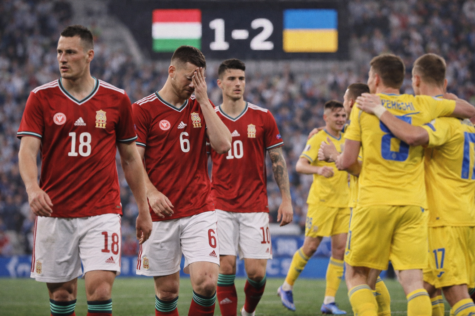 magyar játékosok a vereség után