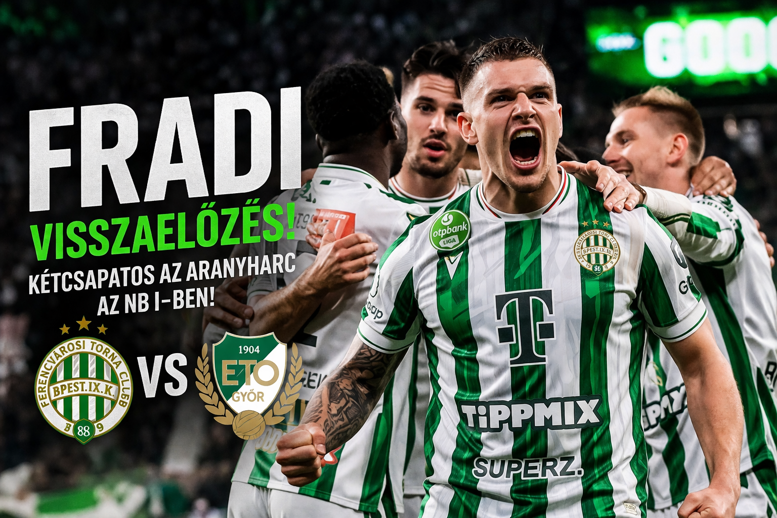 Fradi ünneplés a pályán