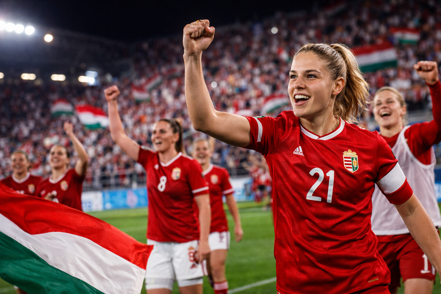 A győzelem ünneplése a pályán