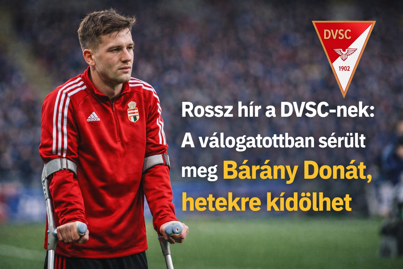 Bárány Donát sérülése a pályán