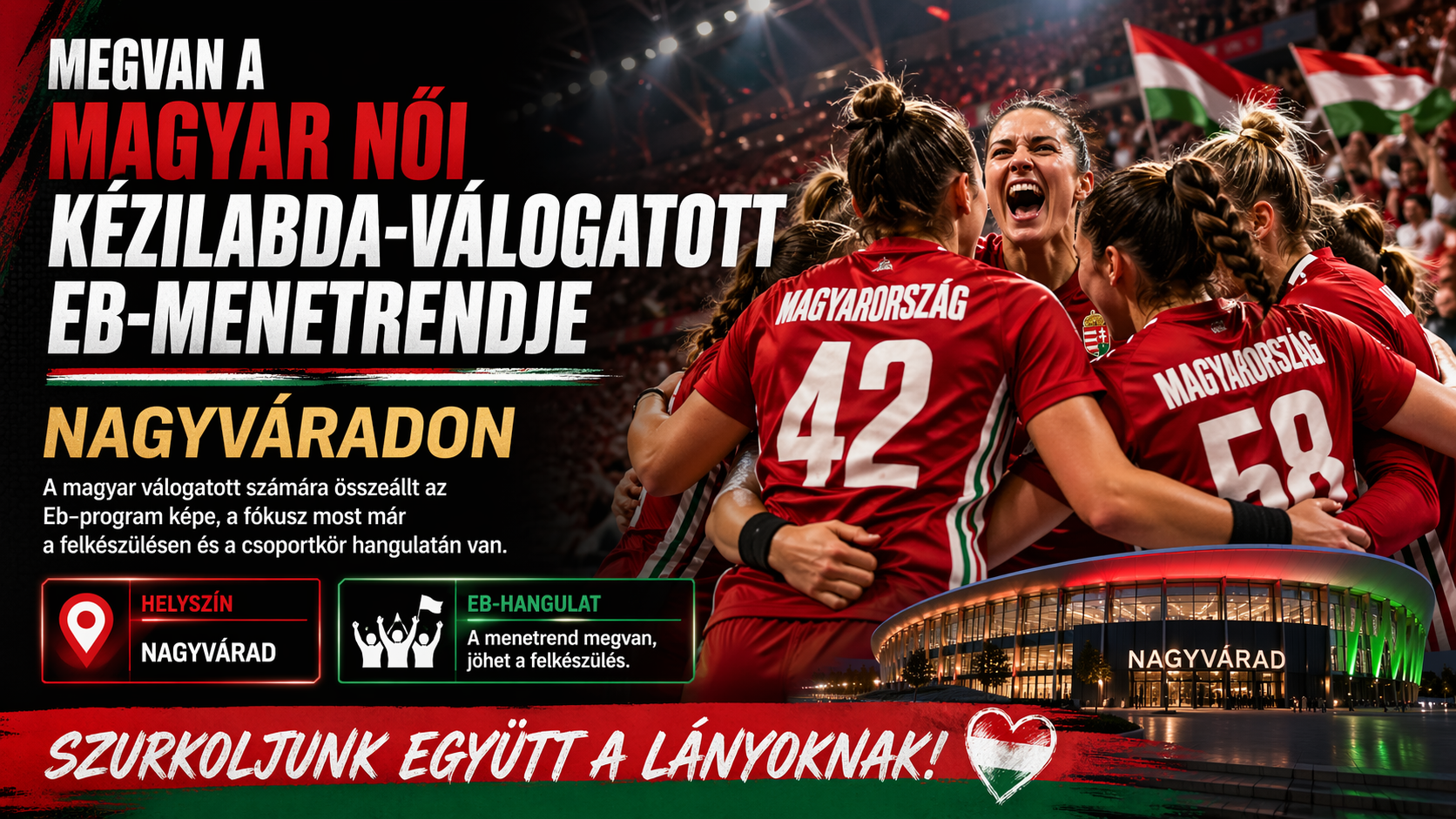 Celebrating Hungarian women's handball team