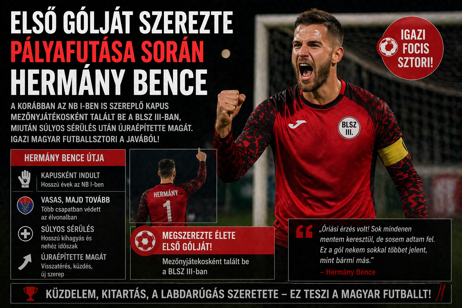 Hermány Bence első gólja