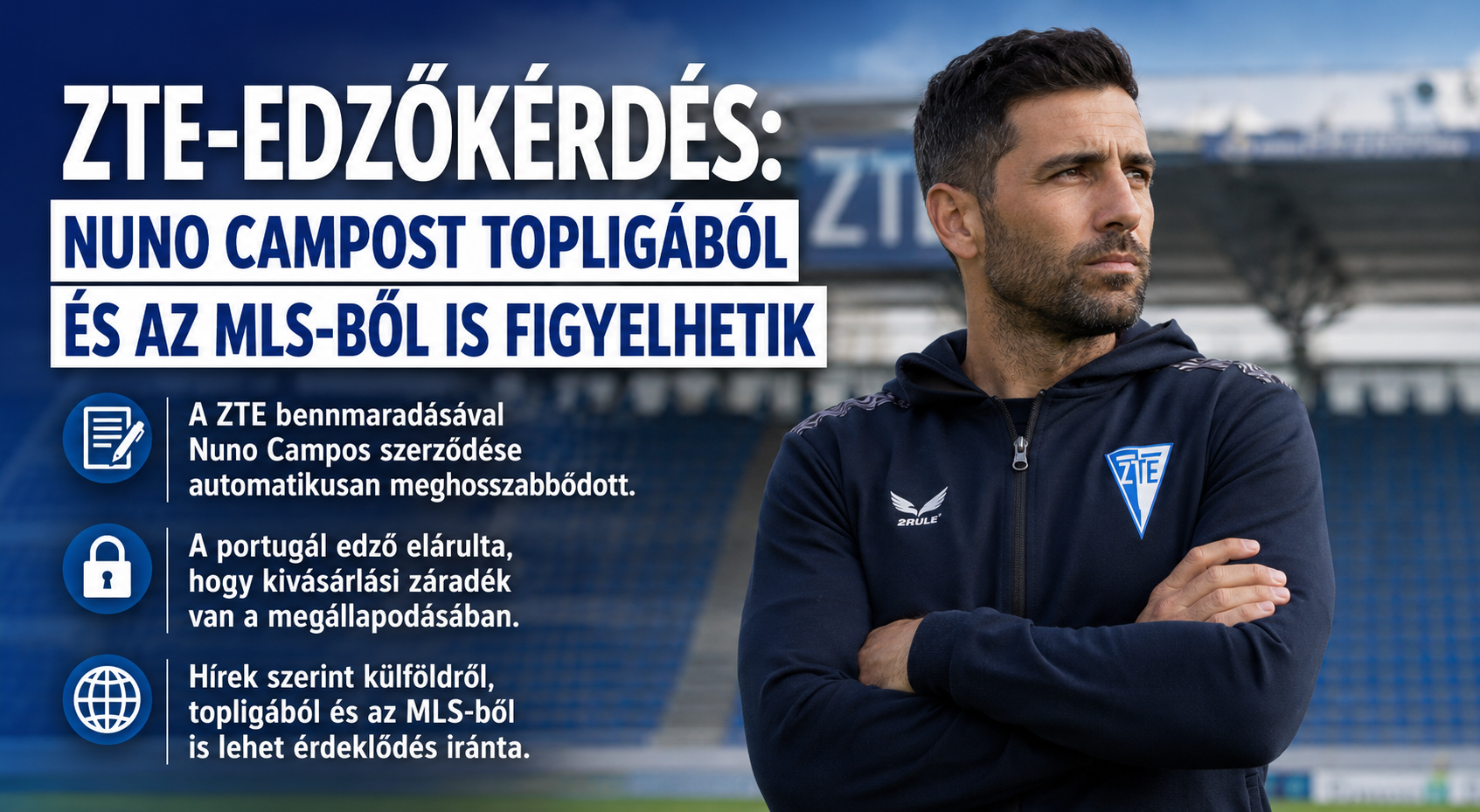 ZTE edzőkérdés: Nuno Campos hírei