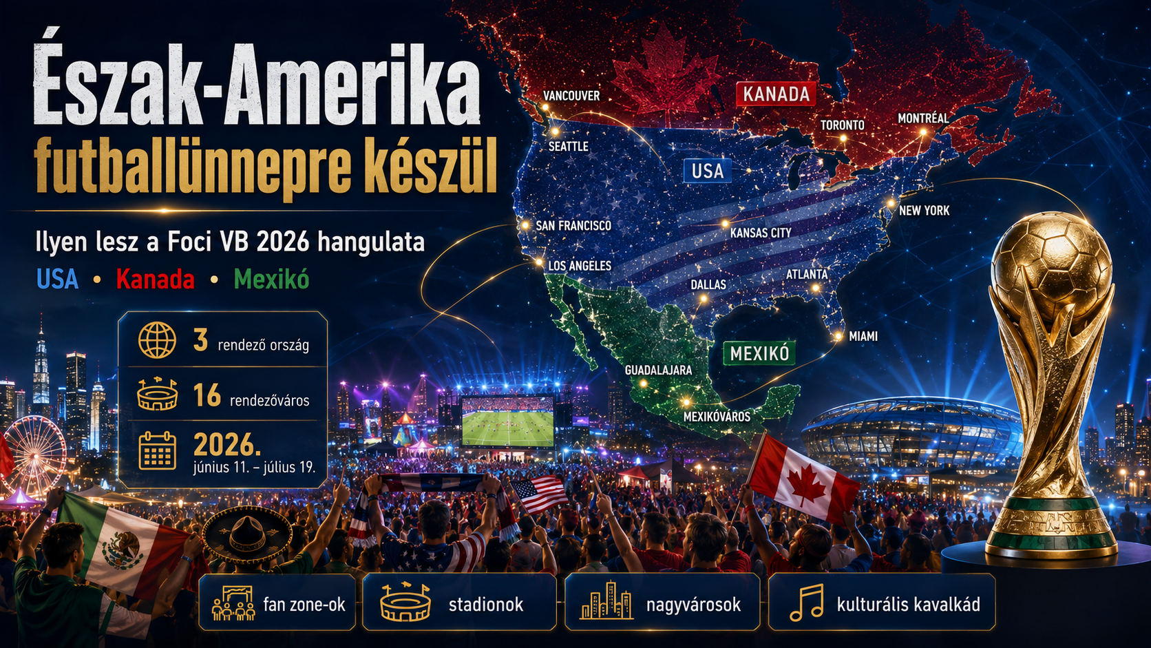USA, Mexikó, Kanada,