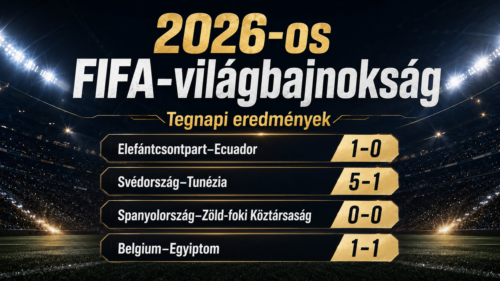 2026-os FIFA-világbajnokság: Eredmények