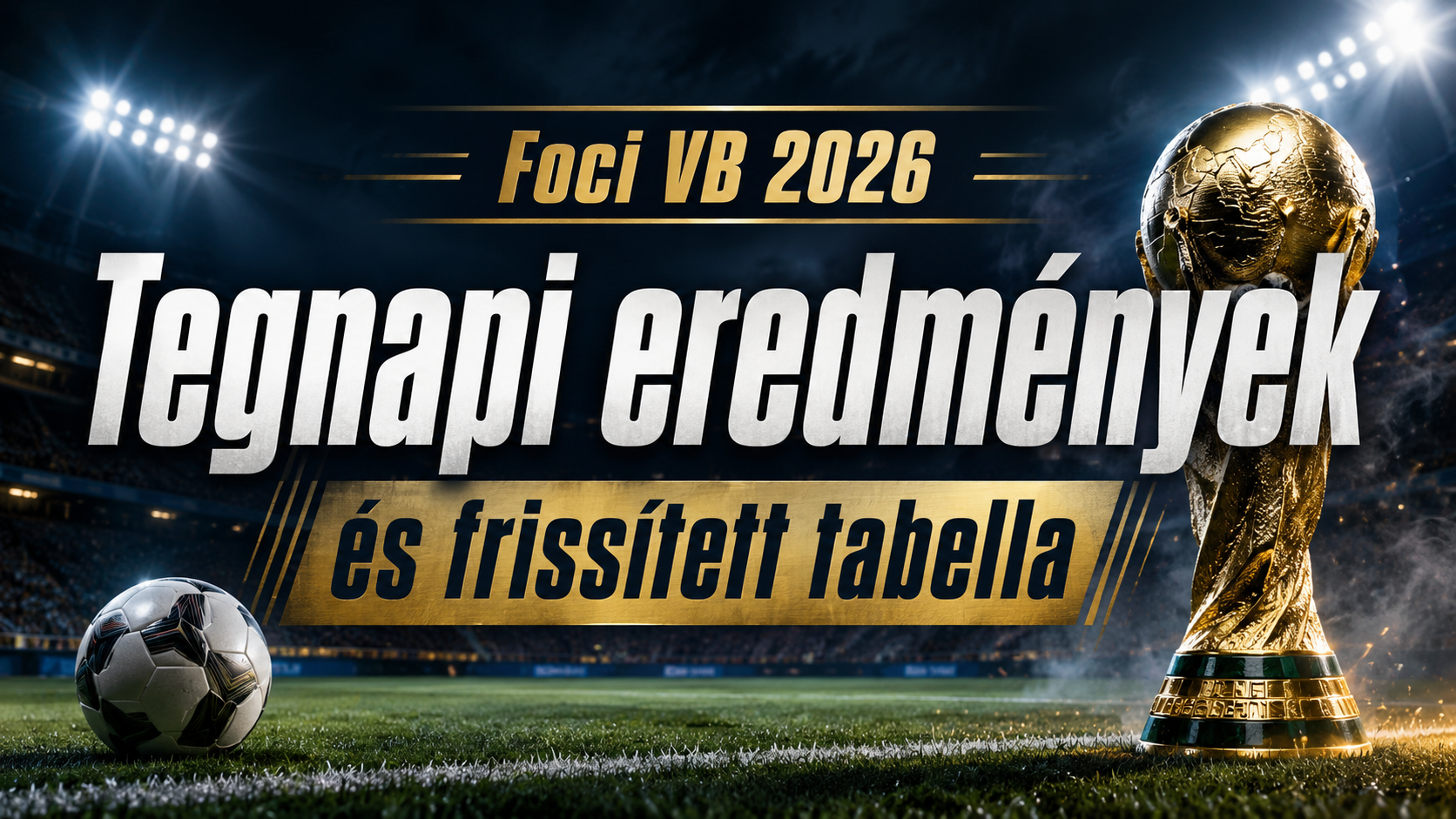 Foci VB 2026 stadion és trófea