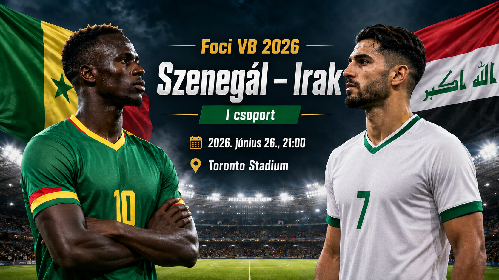 Szenegál – Irak focimérkőzés 2026