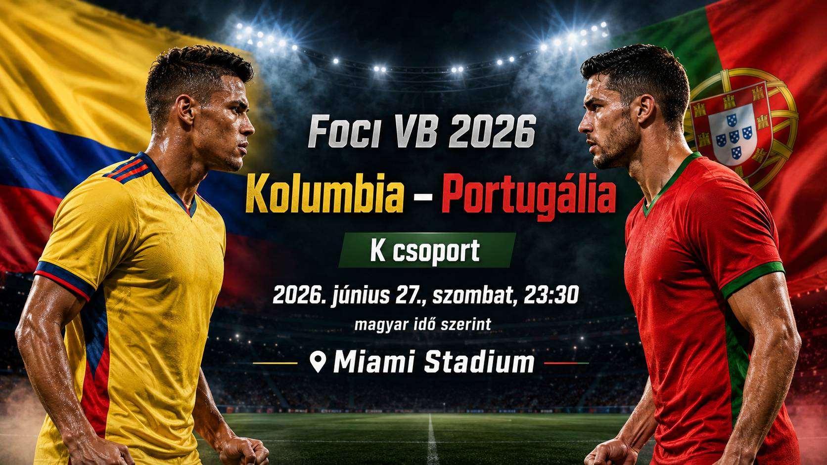 Kolumbia – Portugália mérkőzés plakátja