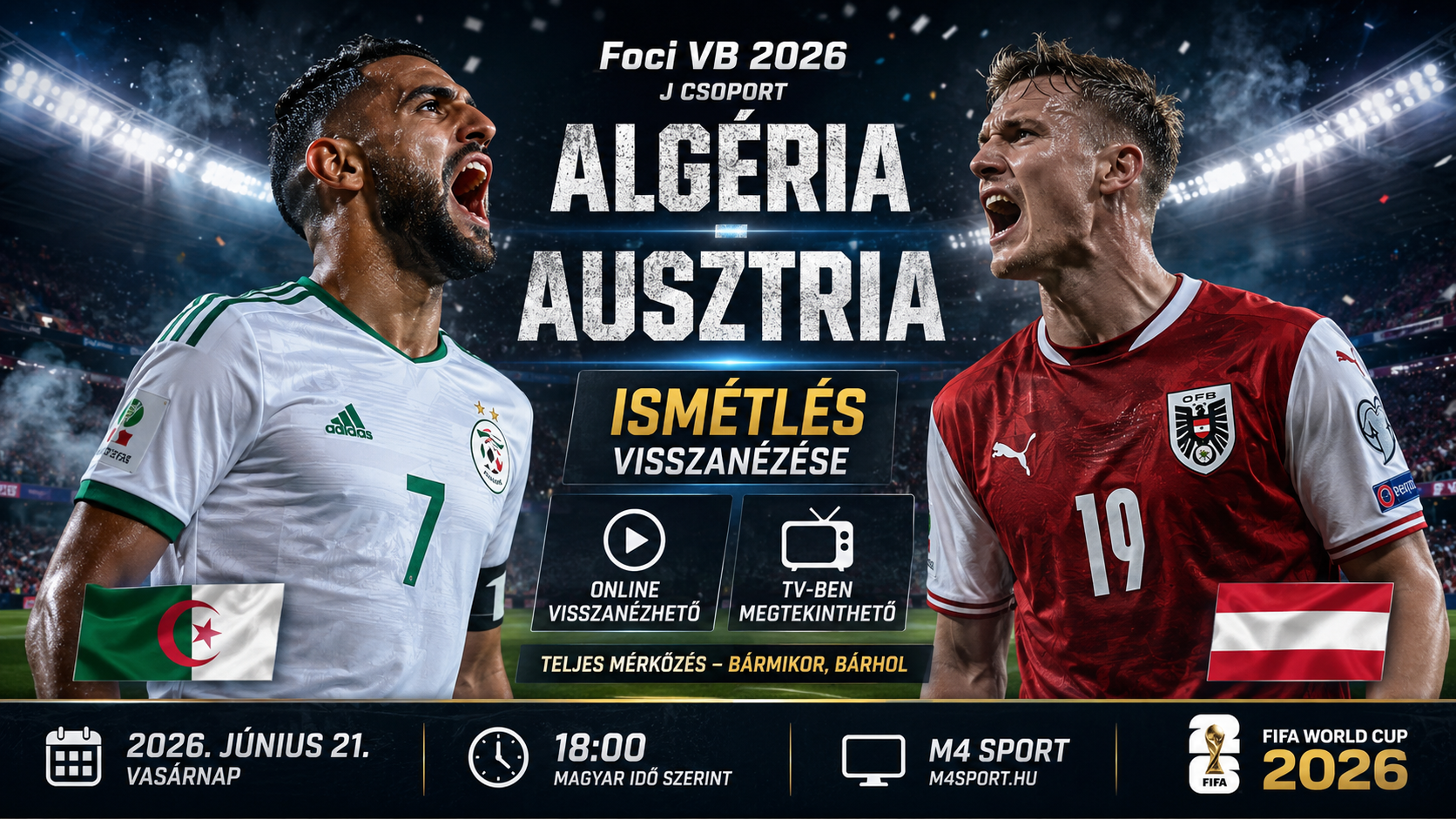 Foci VB 2026: Algéria vs Ausztria