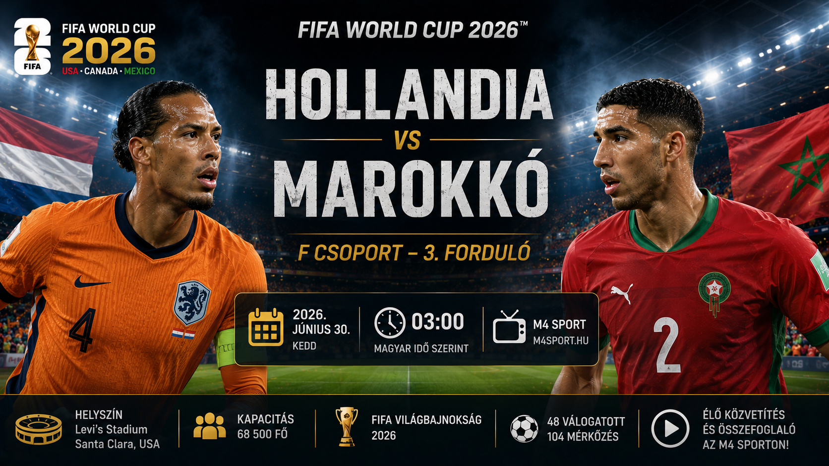 Hollandia vs Marokkó – FIFA 2026