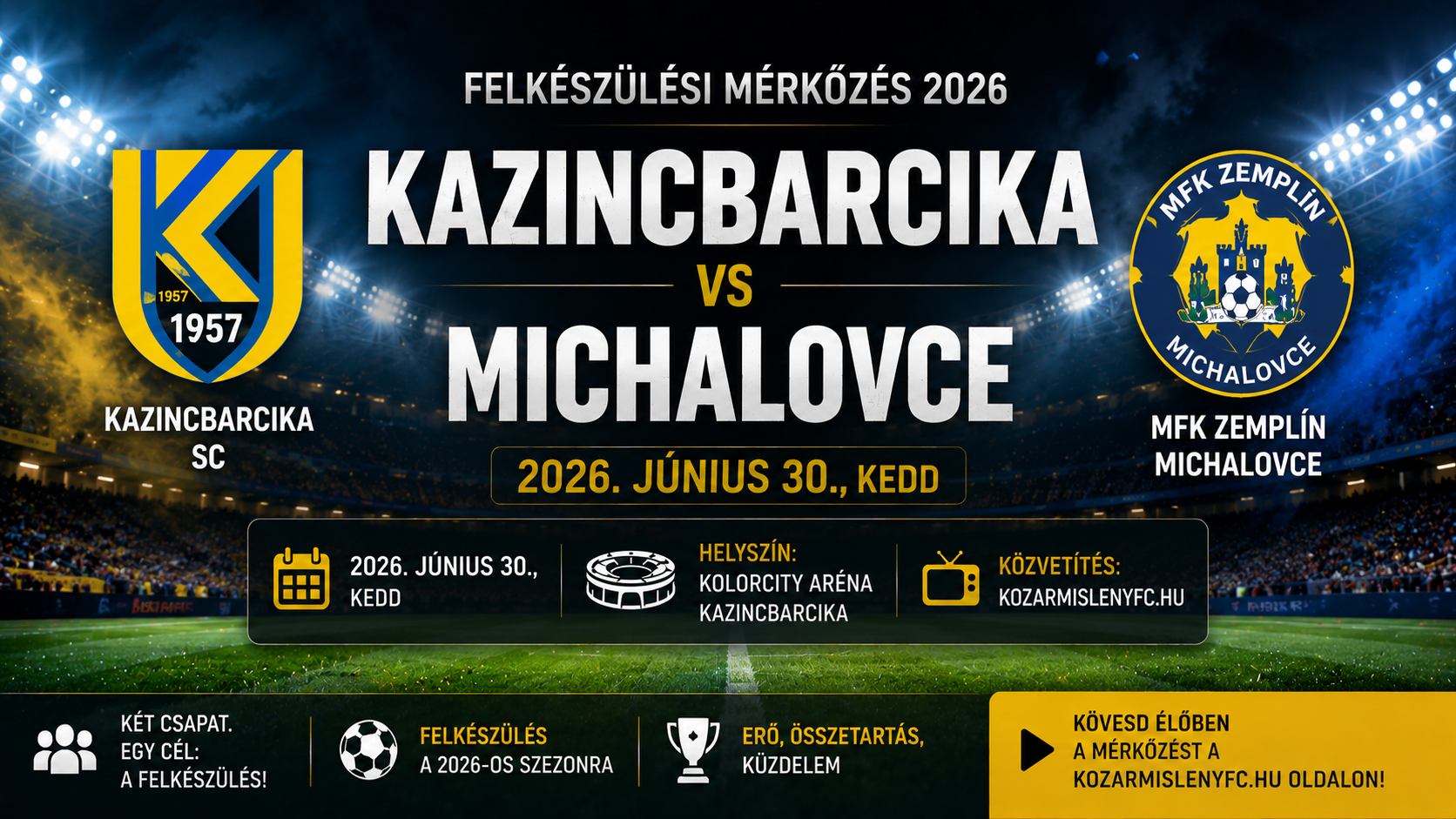 Felkészülési mérkőzés 2026: Kazincbarcika vs Michalovce